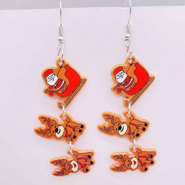O1CN01zsOgCz2CFrfGNGtIt_2207539588445-0-cib Wholesale Christmas Acrylic Gingerbread Man Sleigh Splicing Earrings