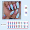 Wholesale Blue Halo Dyed Medium and Long Plastic Fake Nail Patches