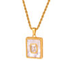 O1CN01zu2l081mmDbegEmGZ_2214570934996-0-cib Wholesale Stainless Steel Twist Pendant Square White Shell 18K Gold Plated Necklace
