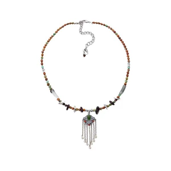 Wholesale Handmade Beaded Tibetan Style Vintage Tassels Necklaces