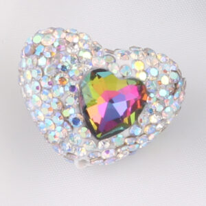 White peach heart western region colorful main stone