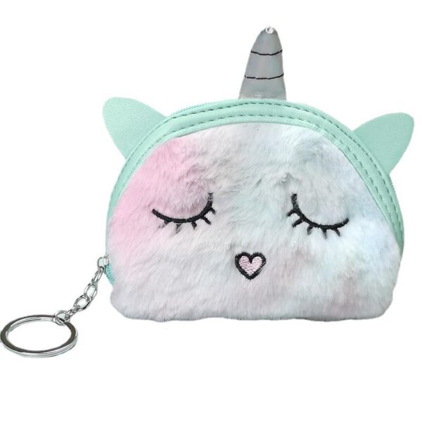 O1CN01zy4AUU1Ma92NxHOH8_2206772081450-0-cib Wholesale Cute Cartoon Half Circle Unicorn Tie Dye Plush Coin Purse Polyester Wallet Keychains