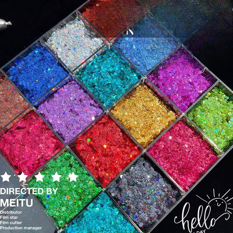 Wholesale Mixed Sequins Laser Colorful Glitter wder Nail Art Crystal ip Glue Flow Hemp Filler Gold wder