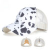 a1796872c1cd2fa32f251964e5691983 Wholesale Cow Pattern Cross Elastic Mesh Ponytail Baseball Cap