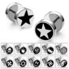 Wholesale Titanium Steel Barbell Fashion Dumbbell Black Street Earrings