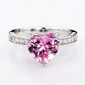a2294332324e9000bbf992b3b6169a1a Wholesale Inlaid Heart Shape Pink Diamond Zircon Ring OLY-RS-Caoshi001