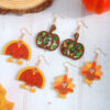 Wholesale Thanksgiving Retro Pumpkin Easter Opening Screen Turkey Maple Leaf Acrylic Earrings