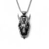 Wholesale Gothic Stainless Steel Sheep Head Skull Titanium Steel Necklace