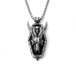 Wholesale Gothic Stainless Steel Sheep Head Skull Titanium Steel Necklace