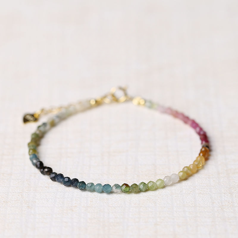 Wholesale 2mm Agate Rainbow Small Tourmaline Bracelet