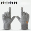 b410b4edbec9636d9ffe953be41bbc0a Wholesale Winter Velvet Thickened Knitted Wool Touch Screen Gloves