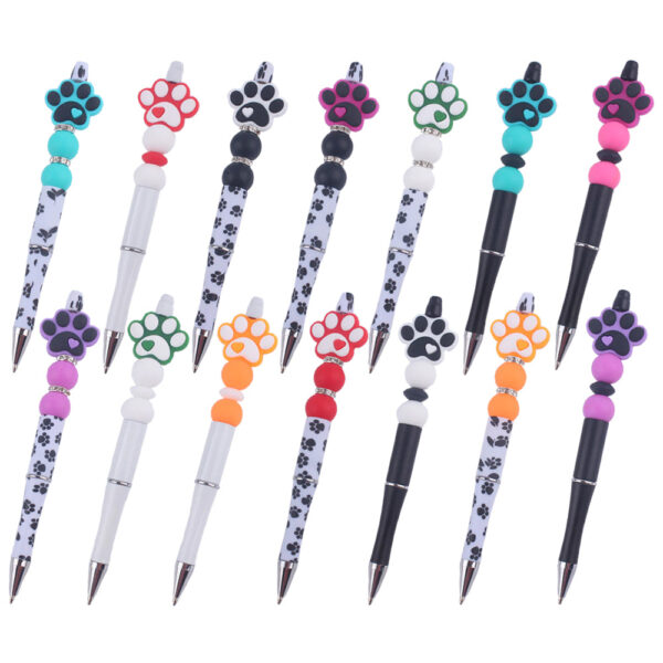 b86144a946611ad445ca42dea9ceb877-1 Wholesale Handmade Bead Pen Cartoon Dog Paw Silicone Ballpoint Pen