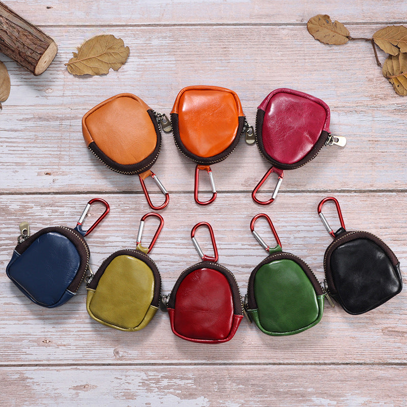 Wholesale Coin Purse Multifunctional Earphone Storage Bag Genuine Leather