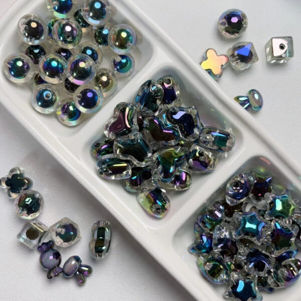 Wholesale 10pcs Acrylic Black Series Color Plated Loose Beads