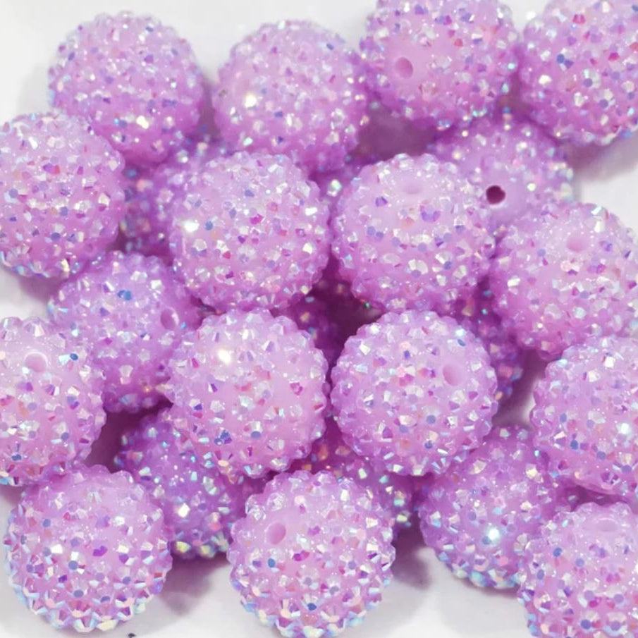 Wholesale 20MM Resin Light Purple Diamond Beads