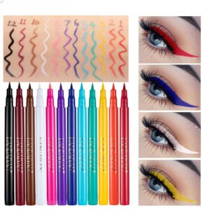Wholesale Rainbow DIY Color Eyeliner Liquid Is Not Easy To Smudge Matte Eyeliner Pen