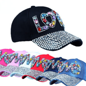 Wholesale Acrylic Diamond Letter LOVE Baseball Cap