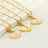 Wholesale 26 English Letters Love Heart Inlaid with Shell Stainless Steel Necklace