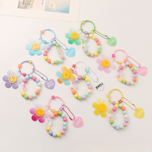 Wholesale Colorful Sun Flower Resin Keychain