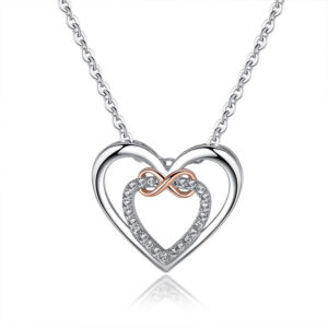 Wholesale Necklace Stainless Steel Double Heart Shape OLY-NE-WL141