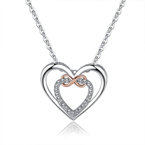 Wholesale Necklace Stainless Steel Double Heart Shape OLY-NE-WL141
