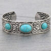 c1cb1a6b716d44dd18186545cf530840_8c5c86d0-b1a5-4602-bbc5-a7f2e957b744 Wholesale Bohemian Vintage Style Inlaid Turquoise Open Adjustable Alloy Bracelet