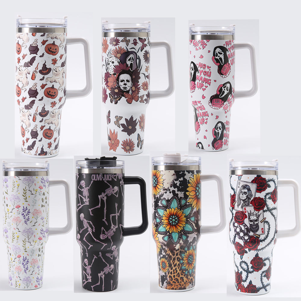 Wholesale Tumbler 40oz Printed Handle 1200ml Thickened Insulation Ice C