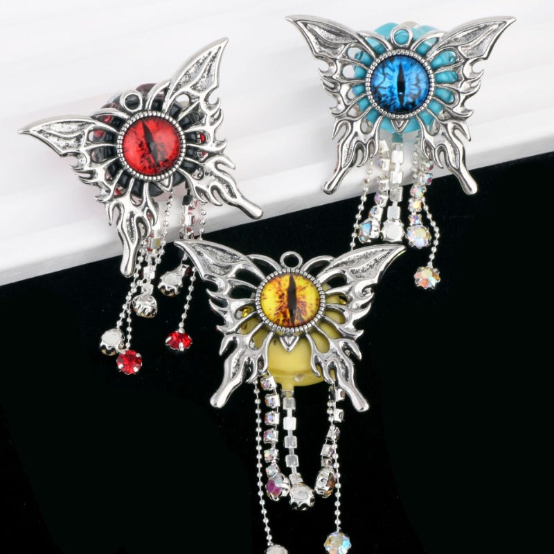 Wholesale Heavy Industry Demon Eye Butterfly Tassel Alloy Clay Ball Beads