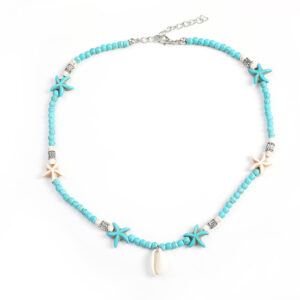 Wholesale Bohemian Handmade Turquoise Natural Shell Starfish Necklace