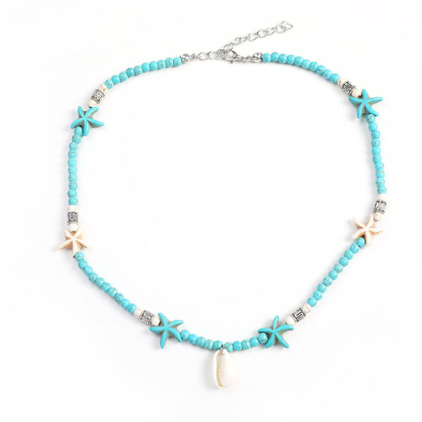 c66a8b6a7db1e0cbd56b2876c1c3e247 Wholesale Bohemian Handmade Turquoise Natural Shell Starfish Necklace