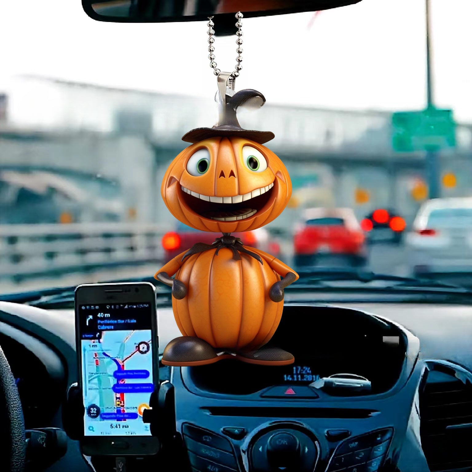 Wholesale Acrylic Pumpkin Man Car Pendant