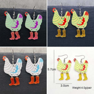 c904d7e15b441ce135bec98ebdb43ad8 Wholesale Funny High Heels Polka Dot Rooster Acrylic Earrings