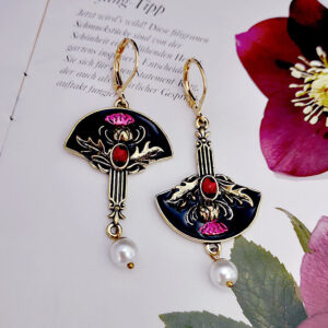 c96744e4319824c7b4b5c6f4a7ba356c Wholesale Garnet Enamel Metal Earrings
