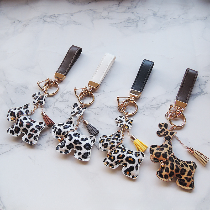 Wholesale PU Leopard Print Ppy Keychain