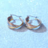 Wholesale Gold Stainless Steel Multilayer Lines Titanium Steel Earrings