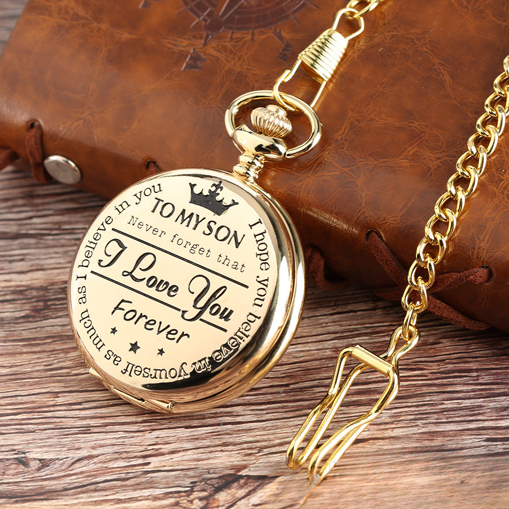 Wholesale Vintage Chain Quartz Clock Flip Alloy Men's cket Watch