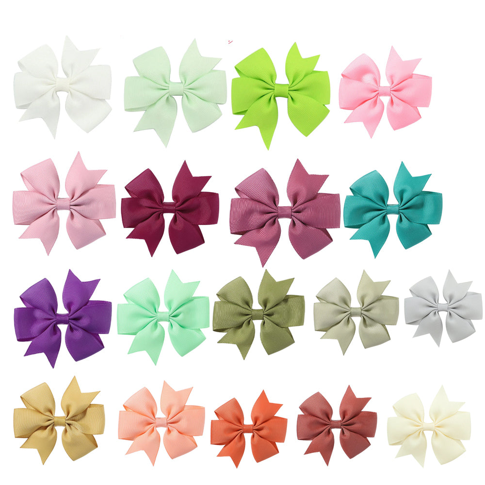 Wholesale Handmade Baby Dovetail V Ribbed Ribbon Bow Hairpin