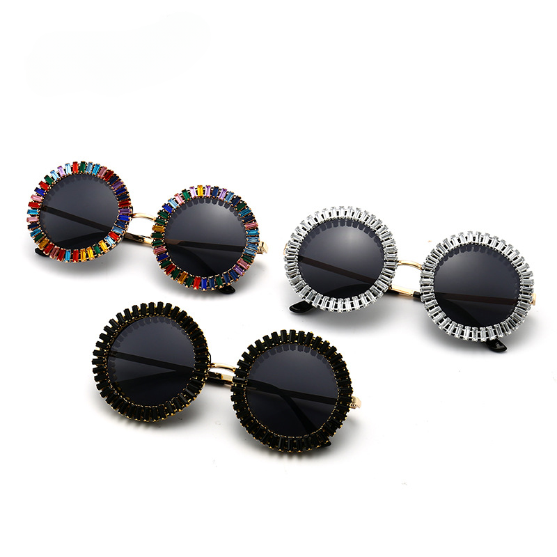 Wholesale PC Diamond Round Frame Sunglasses