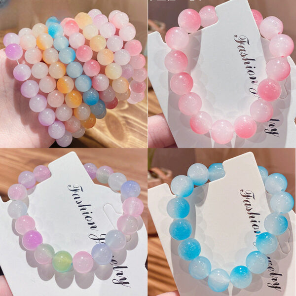 Wholesale Gradient Student Send Girlfriend Glazed Glass Bracelet