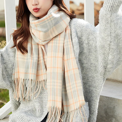 e5c3a6b721866c5becd6230c8dc60834 Wholesale Autumn and Winter Thick Plaid Imitation Cashmere Scarf