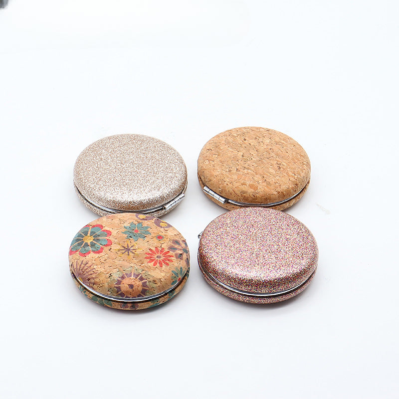 Wholesale Girl rtable Round Glitter Folding Mirror