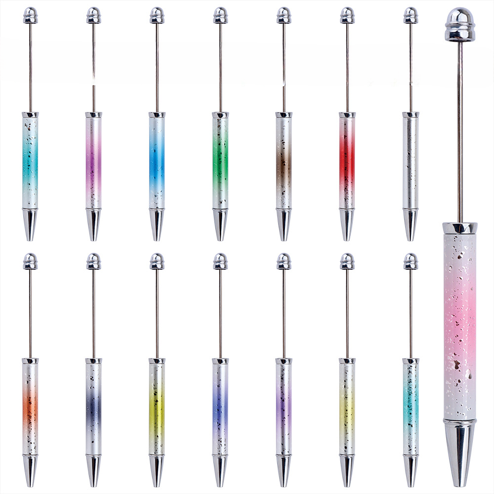 Wholesale Beadable Pensdiy UV Electroplating Starry Sky Sequins Gradient Beaded Ballint Pen