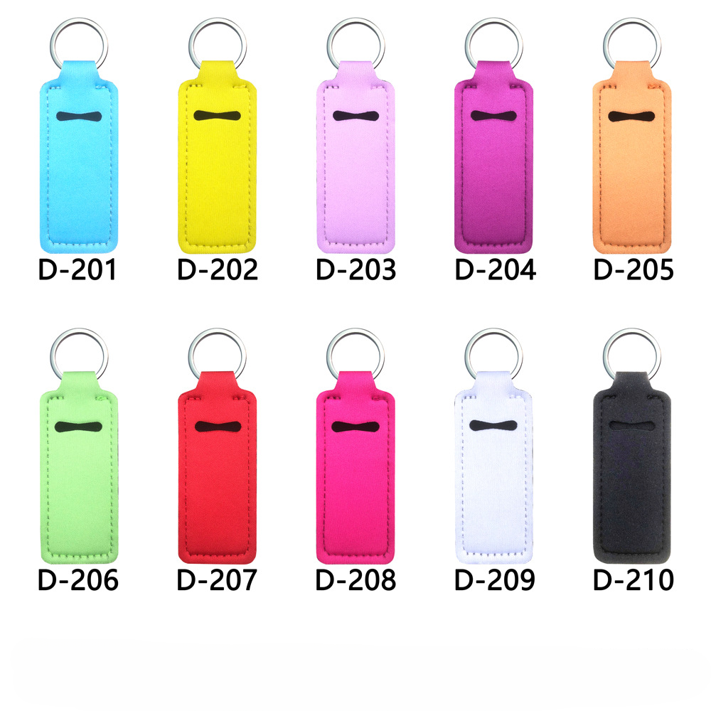 Wholesale Rubber Solid Color Square Lipstick Case Keychain Aessories