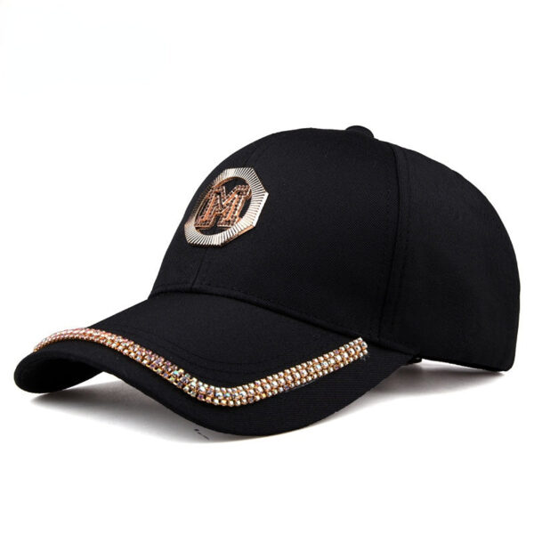 Wholesale Acrylic Diamond M Standard Visor Baseball Cap