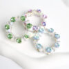 Wholesale Shiny Clover Water Diamond Crown Running Ring Acrylic Beads