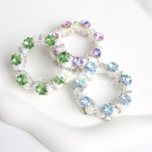 Wholesale Shiny Clover Water Diamond Crown Running Ring Acrylic Beads