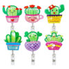 Wholesale Cartoon Cactus Quicksand Acrylic Retractable Badge Scroll Keychain