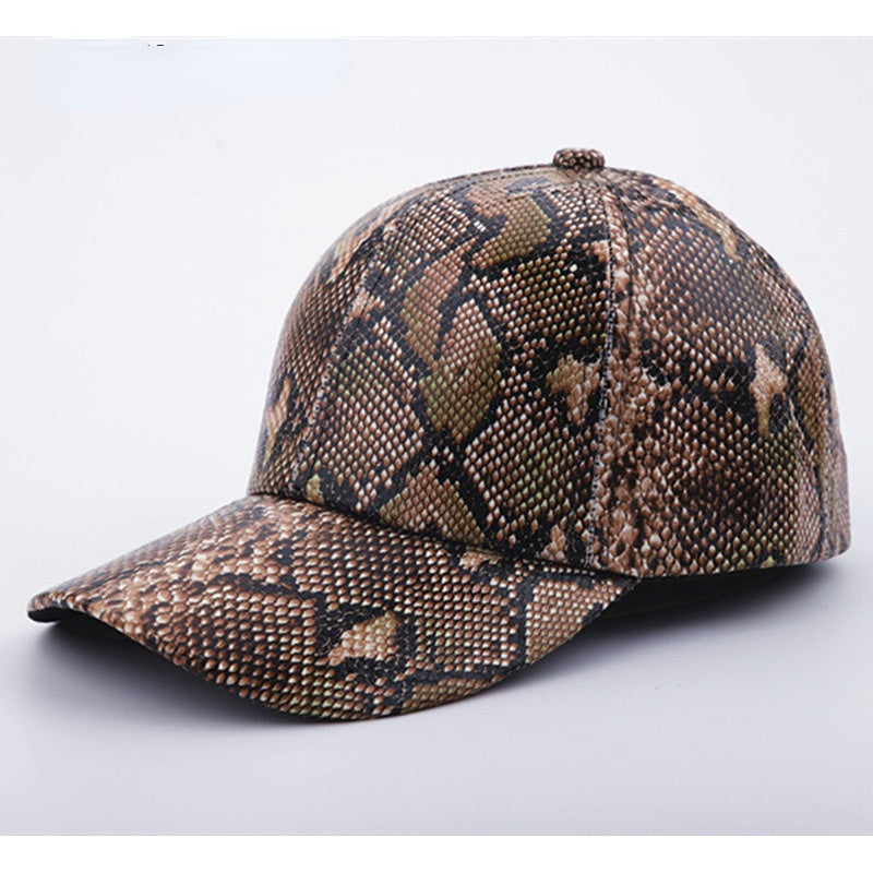 Wholesale lyester Snake-like Leather Baseball Cap