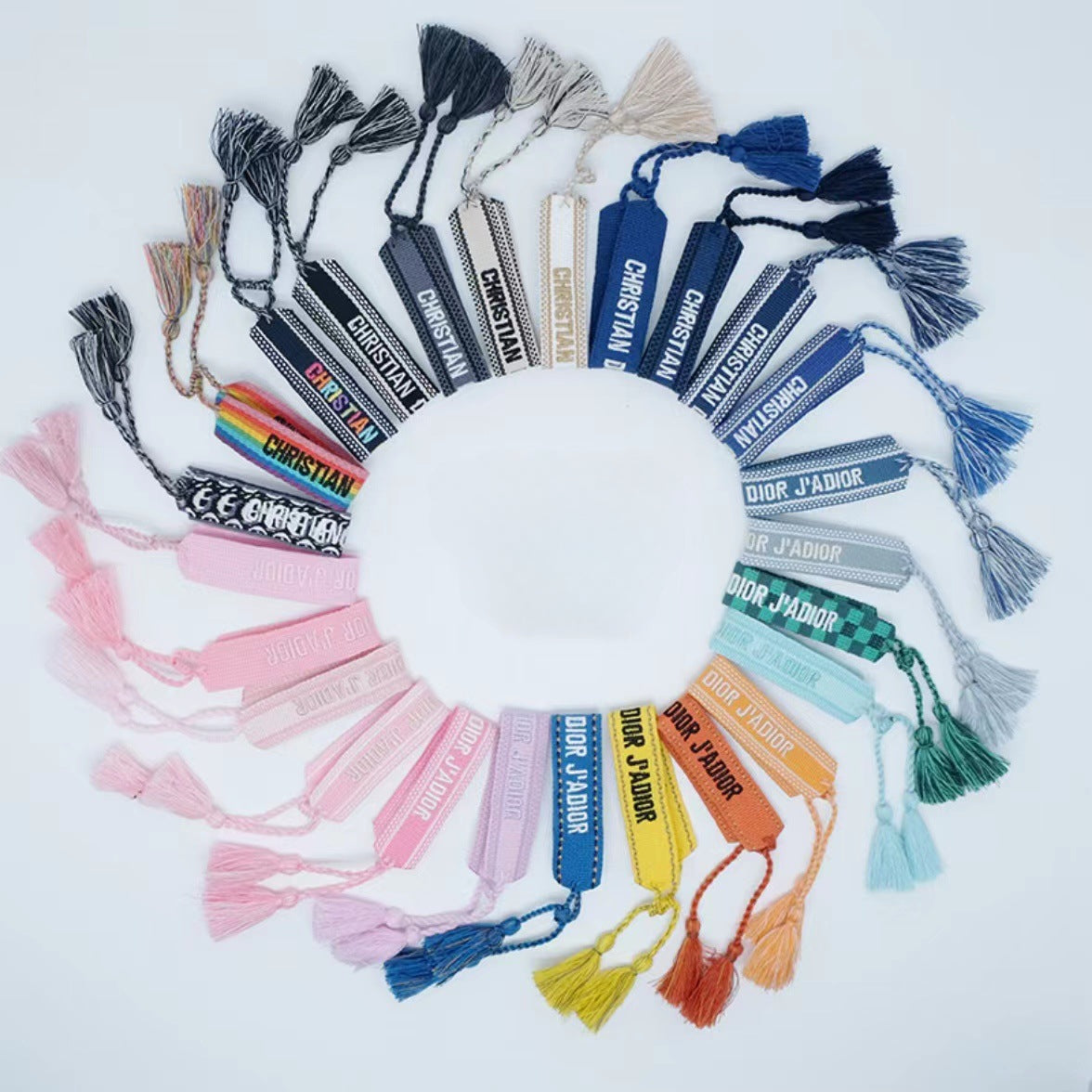 Wholesale Cord Embroiderable Logo Letter Woven Tassel Bracelet