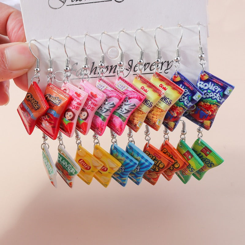 Wholesale Personalized Cartoon Cute tato Chip Earrings